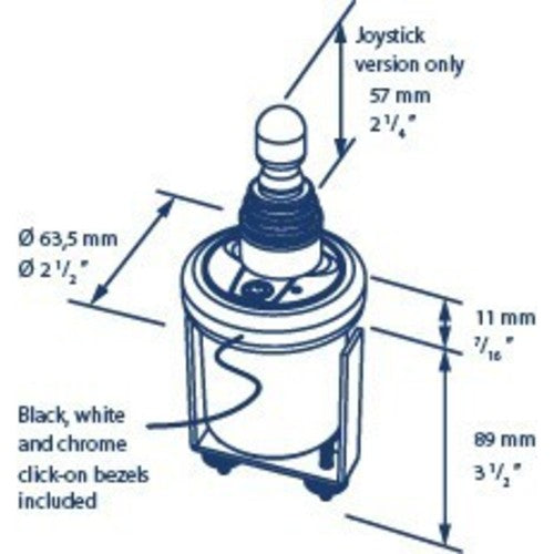 Vetus Bedienpaneele elektrische Bugschrauben mit Joystick, Schalttafel 12/24V, wasserdicht und kindersicher
