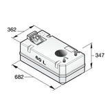 Vetus Dieseltank 60L Polyethylen SAE-Flansch 8mm Anschluss, Kraftstofftank, Starre Tanks für Dieselkraftstoff