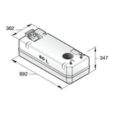 Vetus diesel tank 80L polyethylene, fuel tank, SAE flange for sensor integration