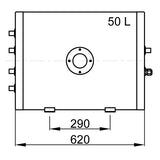 Vetus Warmwasserboiler Doppelspiral 50 L, Heißwasserbereiter, robuste Halterung, 1,5kW Heizelement