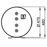 Vetus Warmwasserboiler Doppelspiral 50 L, Heißwasserbereiter, robuste Halterung, 1,5kW Heizelement