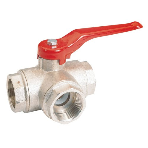 Vetus Dreiwege-Kugelhahn aus vernickeltem Messing, marine Armatur, Edelstahlkugel für Wasser und Diesel