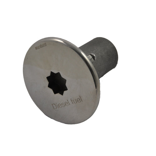Vetus Einfüllstutzen Edelstahl 38mm hochglanz polierte wasserdichte Kappe, Treibstoff-Fitting, für Wasser Benzin Diesel Schmutzwasser