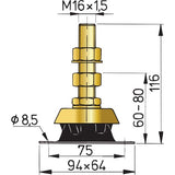 Vetus flexibles Motorlager Vibrationsdämpfend, Motorhalterung für kleine Motoren 4-15 kW