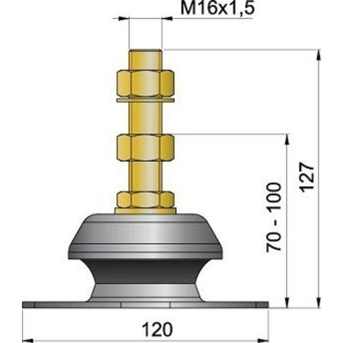 Vetus Motorlager flexible Vibrationsdämpfung für Motoren 4-15 kW, Motorhalterung für kleine Motoren, Vibrationsarmut
