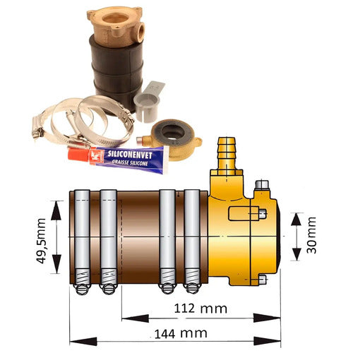 VETUS Innenlager selbstjustierend Ø30mm/50mm, freihängendes Lager, doppelte Lippendichtung gegen Leckage