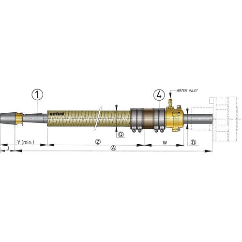 Vetus Stevenrohr GFK Ø 25 mm L 2000 mm, Schiff-Schaftrohr, langlebig und robust