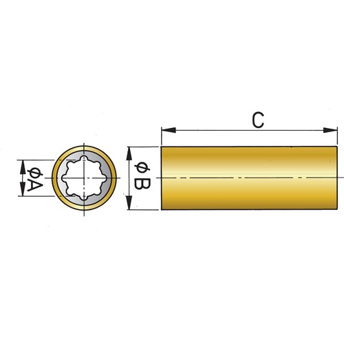 Vetus Gummilager 60mm Messingmantel, wassergeschmiertes Lager, leicht austauschbar