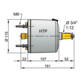 Vetus Hydraulik-Steuerpumpe HTP20 10 mm weiß, Lenkradpumpe, Passend für viele Steuerräder