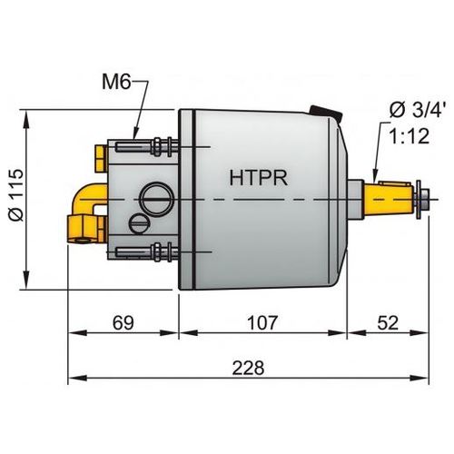 Vetus Hydraulik-Steuerpumpe schwarz HTP42, Ø 10 mm, Steuerungspumpe für Steuerräder, ohne Rückschlagventil