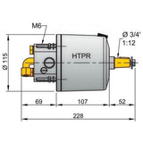 Vetus Hydraulik-Steuerpumpe schwarz HTP42, Ø 10 mm, Steuerungspumpe für Steuerräder, ohne Rückschlagventil