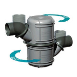 Vetus Wassersammler 2-Phasen, Kunststoff 360° drehbar, Abgasschlach-Ø 40-90 mm, Schalldämpfung