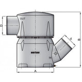 Vetus Wassersammler Kunststoff 45° 127/127mm, Wassersammler Boot, exzellente Schalldämmung