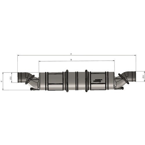 Vetus Kunststoff Wassersammler Schalldämpfer, leisester Wasserstilleger, Drei-Kammern-Technologie, einfache Montage