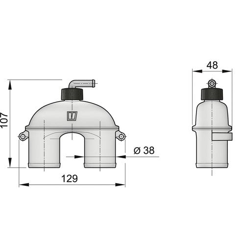 Vetus Kunststoffbelüfter mit Ventil 38mm