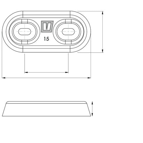 Vetus Anode Zinkanode 1,1 kg, Rumpfschutz, Typ-15C, Länge 150mm