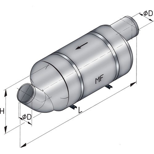 Vetus Schalldämpfer High-Performance Abgassystem für Ø90-152 mm, Auspuffsystem, Edelstahl-Befestigungsbügel enthalten