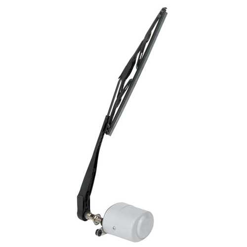 Vetus windscreen wiper motor 12V with arm and blade, windscreen wiper set, adjustable wiper arm 280-366 mm, automatic parking position, EMC compliant