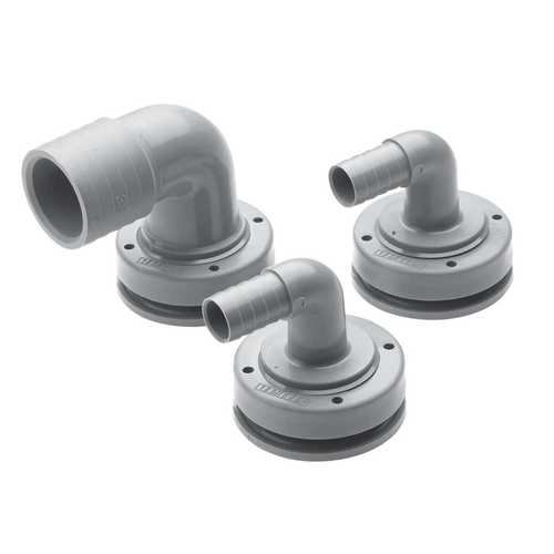 Vetus Schlauchanschluss gebogen 16mm Kunststoff für flexible und starre Tanks, Rohranschluss, kompatibel mit VETUS Tanks