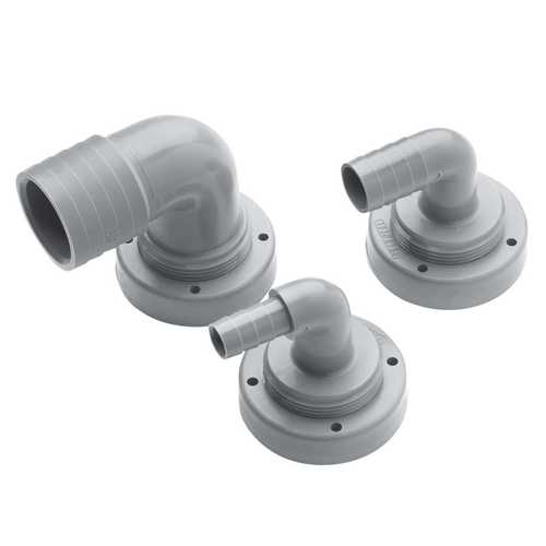Vetus Schlauchanschluss gebogen 25mm Kunststoff, angewinkelte Anschlusszubehör, für flexible und starre Tanks