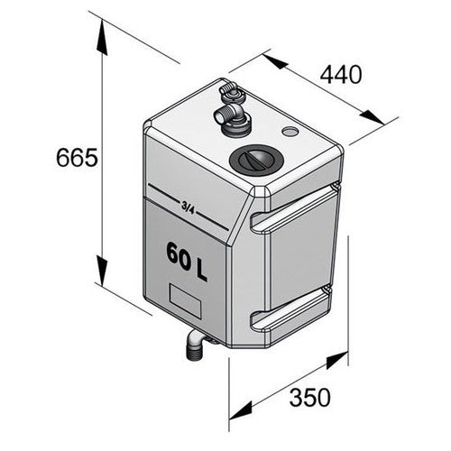 Vetus Schmutzwassertank 60 L Einfach zu entleeren geruchsundurchlässig Abwassertank, ISO 8099 Standard