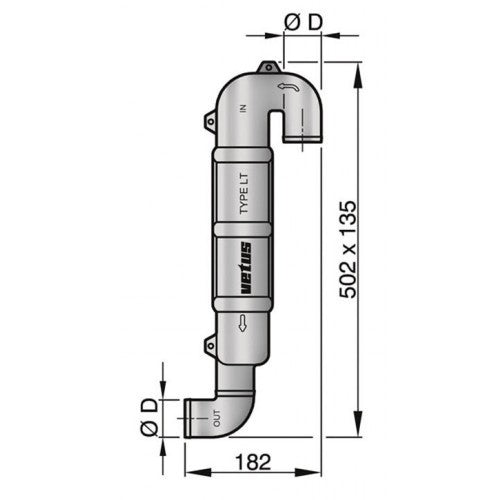 Vetus Auspuff-Schwanenhals Ø 40-60 mm, Abgasschlauch für Motoren, flexibel und sicher