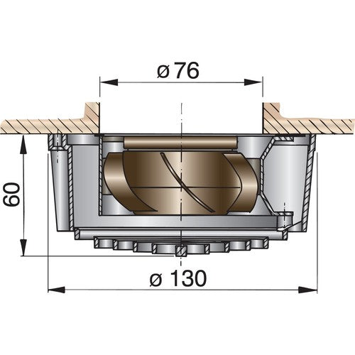 Vetus Ventilator Electric fan, 24V, silent operation, fan for heat extraction, durable motor without carbon brushes