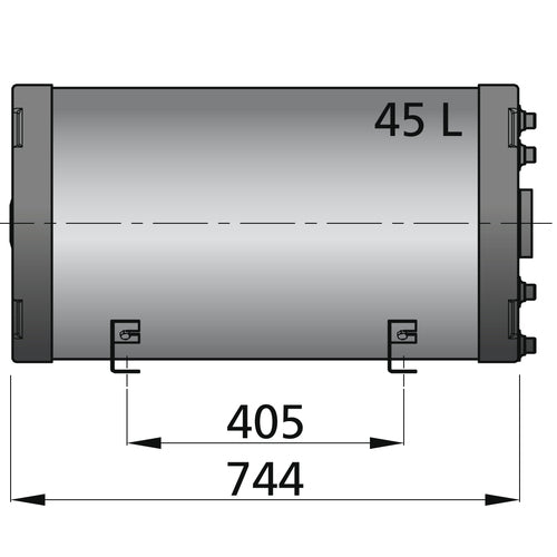 Vetus Warmwasserboiler doppelwandig, Warmwasserbereiter, schnelleres Erhitzen, 45 Ltr.