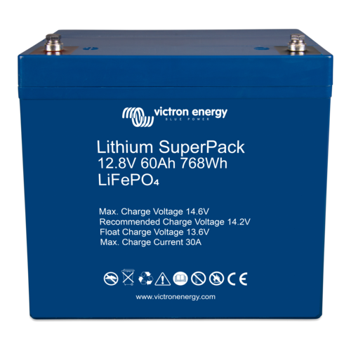 Victron Lithium-Batterie 12,8V 60Ah, Energiespeicher, integriertes BMS und Sicherheitsschalter