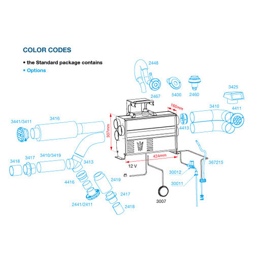 Wallas Diesel-Heizung 1400-4500W, Warmluftheizung, Greenboost-Brenner, Bluetooth-Steuerung