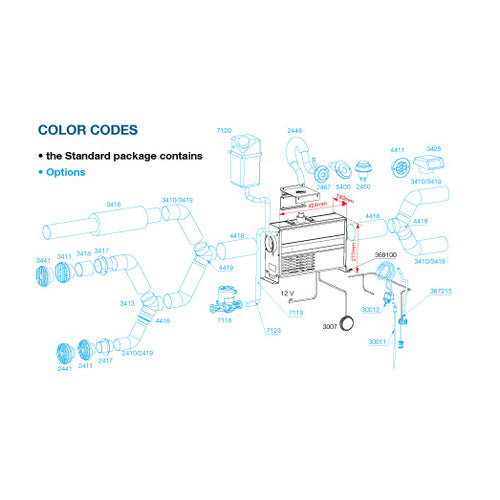 Wallas Kombiheizung Diesel 950-2500W, Marine-Heizung, Greenboost-Brenner, Bluetooth-Steuerung