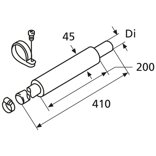 Webasto exhaust silencer stainless steel D38, exhaust silencer, new model XYZ123