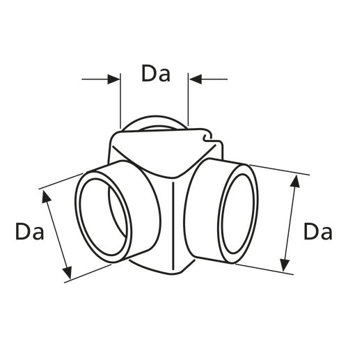 Webasto distributor Y-piece plastic 80/80/80, distributor piece, new model XYZ123