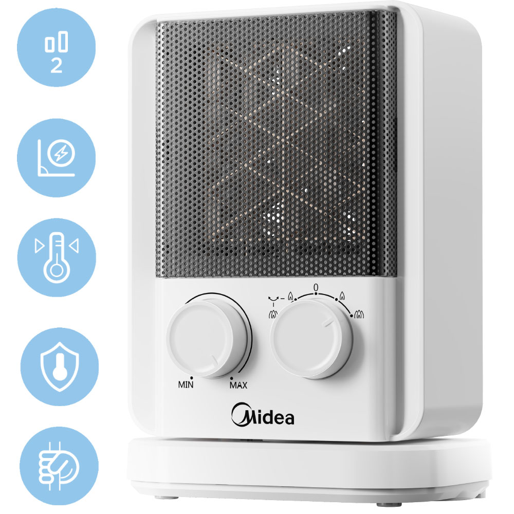 Midea NTY 20-22 E (WH) Keramik Heizlüfter 2000 Watt mit Eco-Modus