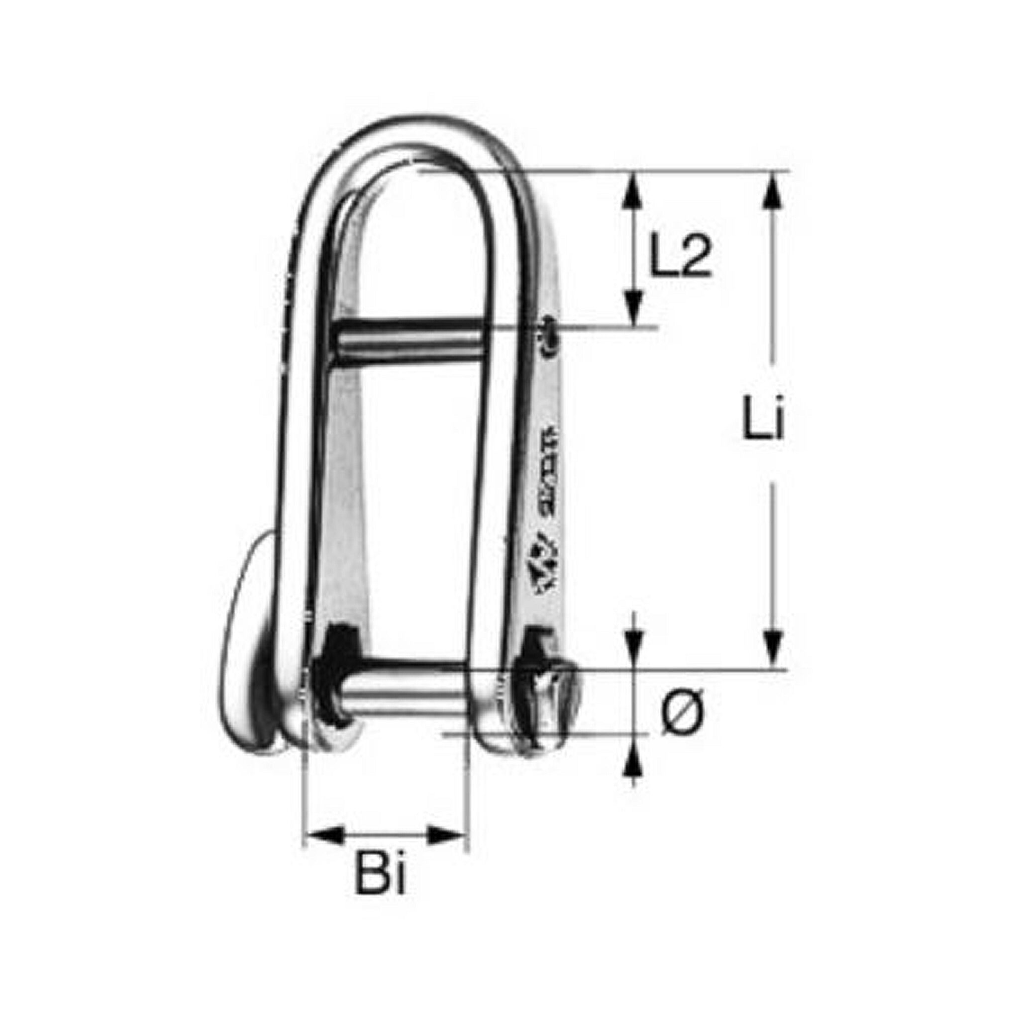 Wichard drop shackle, fixed bar