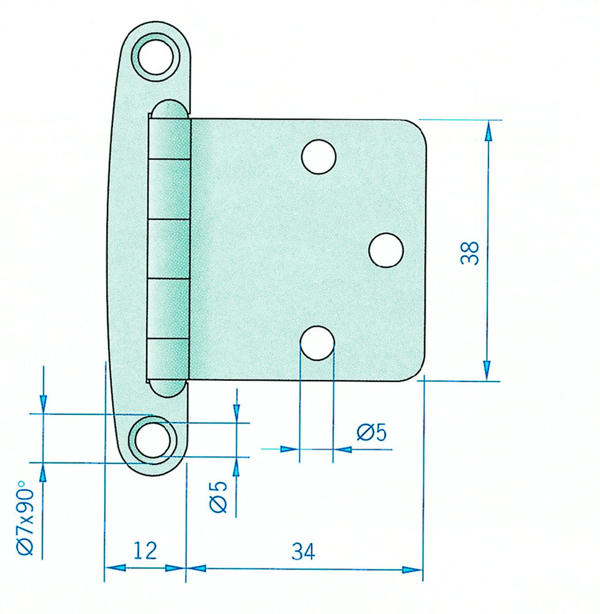 Roca Scharnier 46 x 38 mm