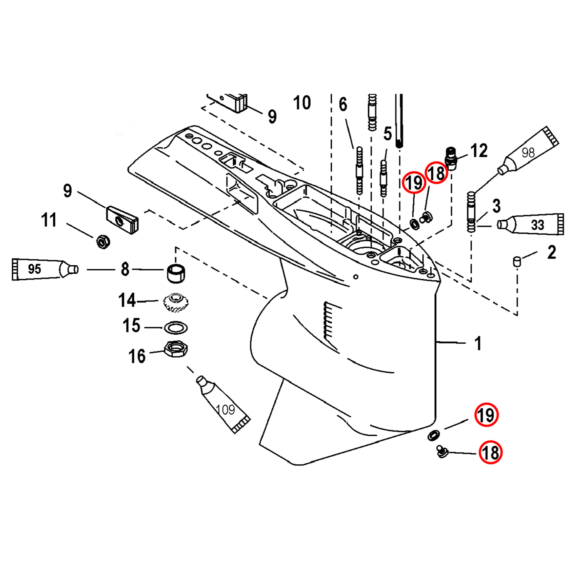 Quicksilver Ablassschraube für Getriebegehäuse 10-79953Q04