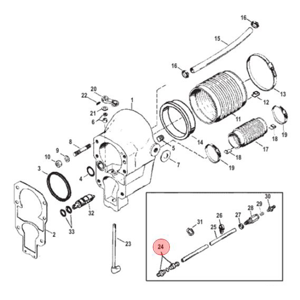 Coupling Kit Schlauchkupplung für Mercruiser Alpha One Gen.II