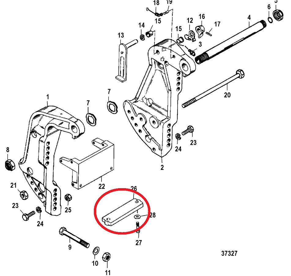 Anode für Außenborder Mercury / Mariner Transom Bracket