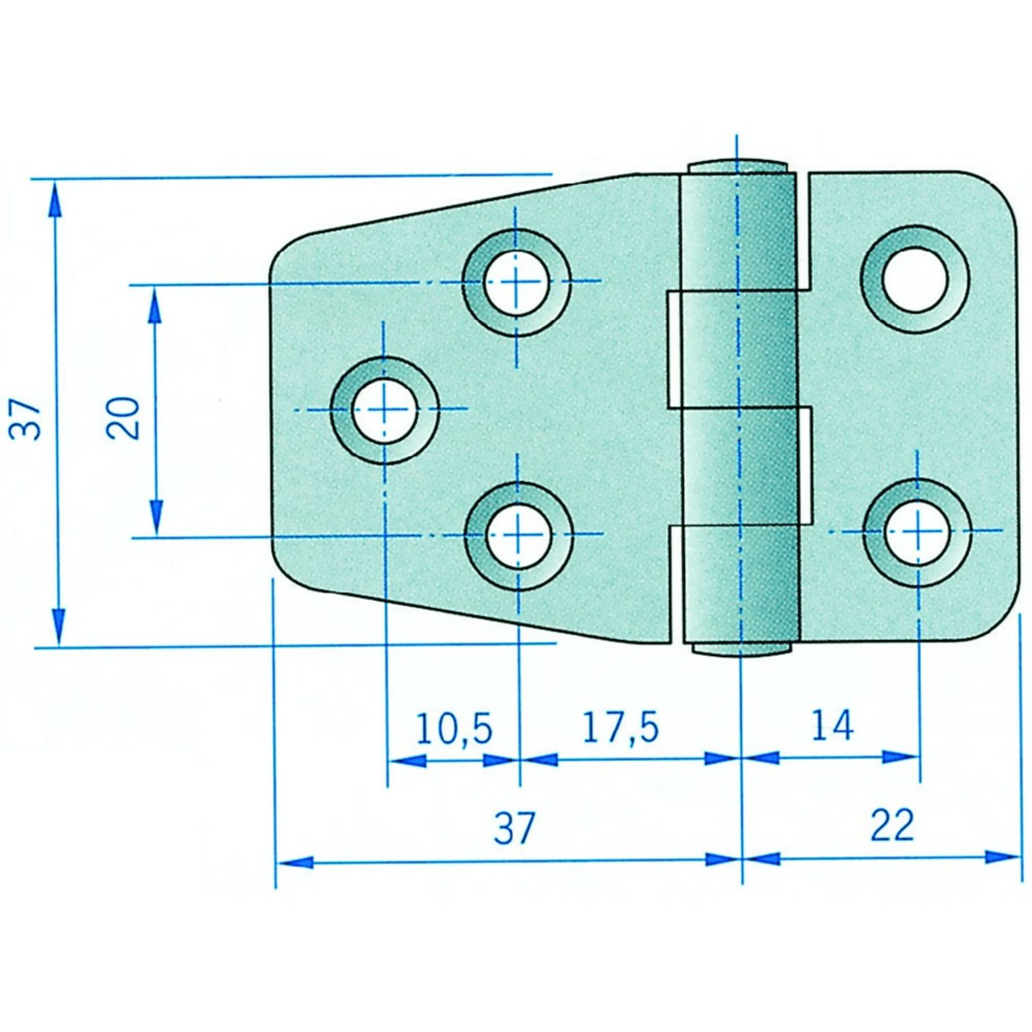 Roca hinge, 59 x 40 mm