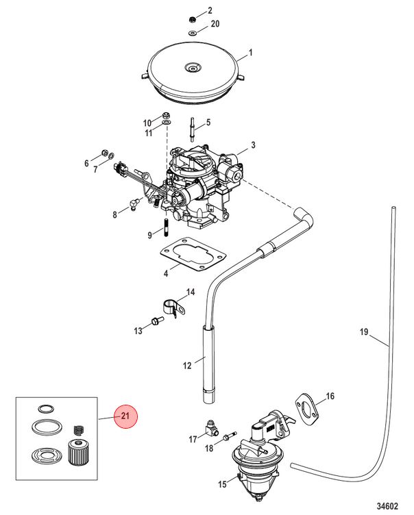 Kraftstofffilter für Mercruiser 2.5/3.0/3.7/4.3L